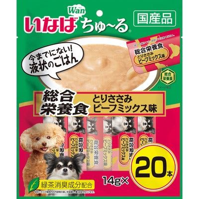 いなば ちゅーる 総合栄養食 とりささみ ビーフミックス味 14g×20本入り 1ケース16袋