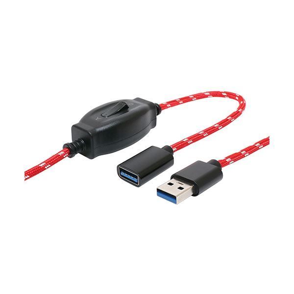 まとめ ナカバヤシ ミヨシON OFFスイッチ付USB延長ケーブル 0.5m USB-EXS35 RD 1本 ×3セット