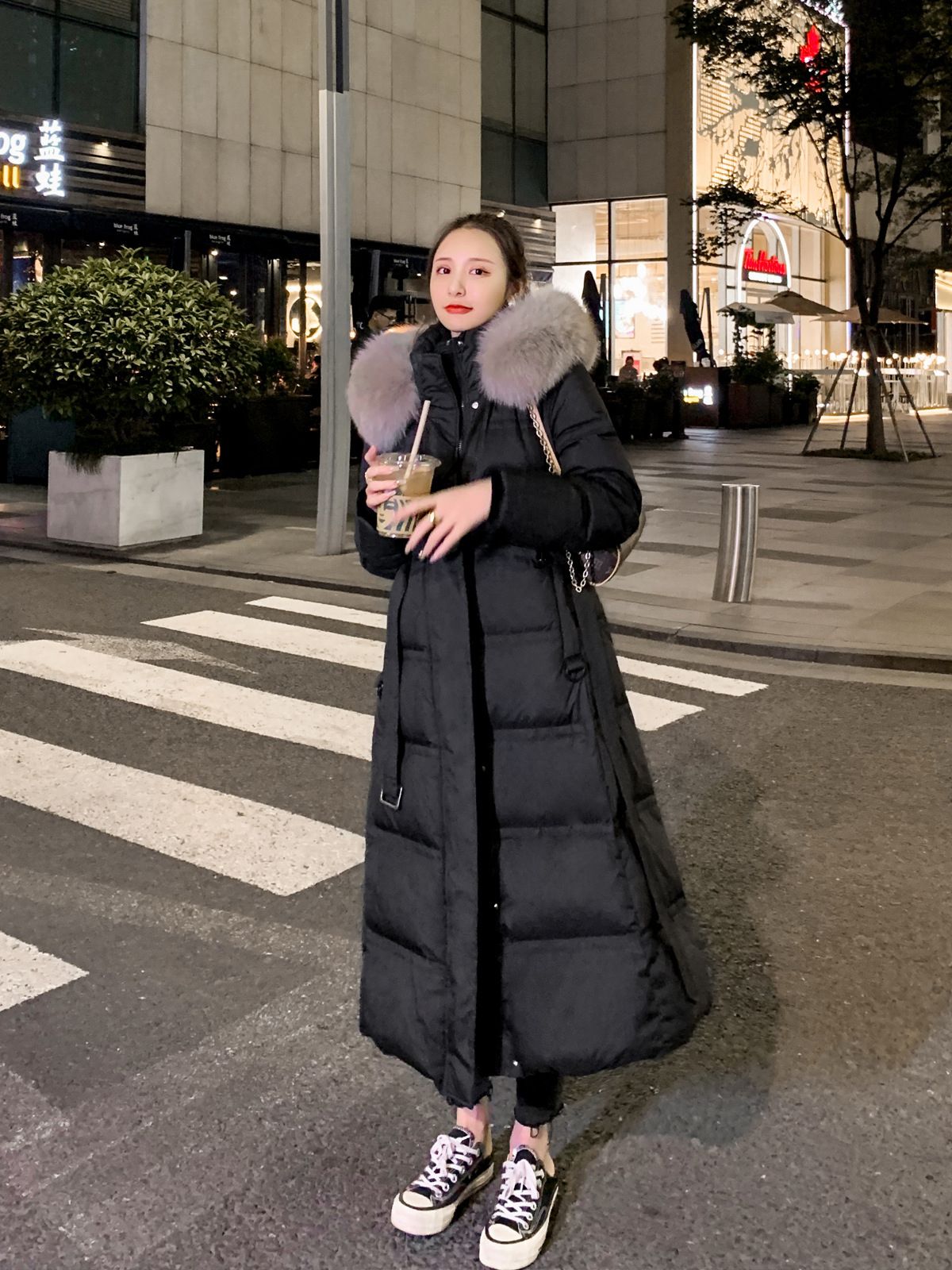 ダウン コート ロングコート フォックスファー エレガント 韓国 RUIRUE BOUTIQUE ダウンコート ダウンジャケット フォックス
