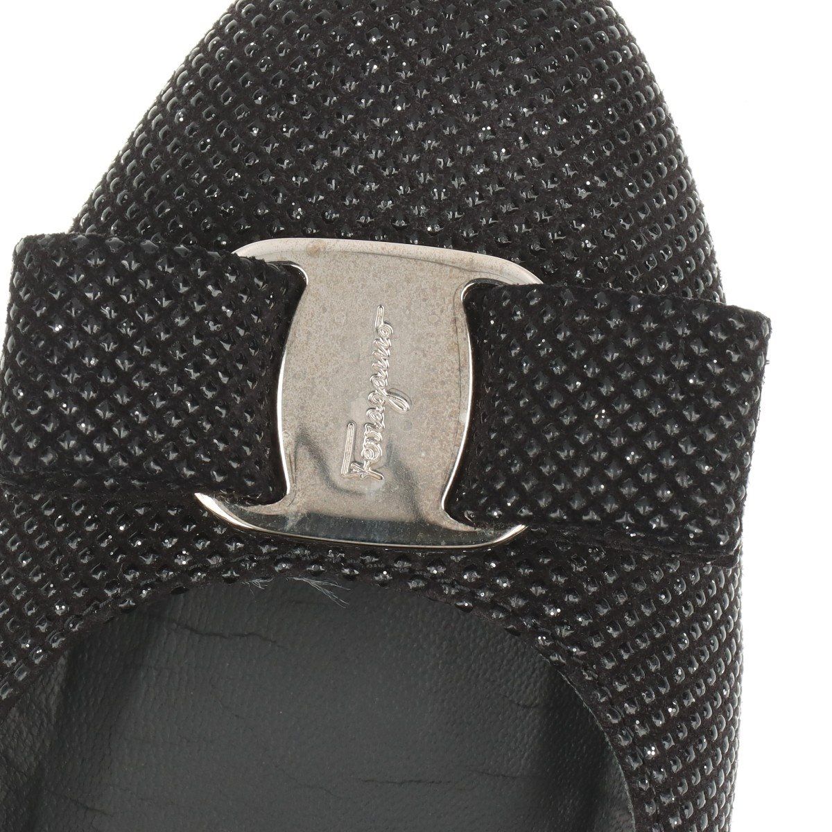 美品 サルヴァトーレフェラガモ ヴァラ リボン ヒール パンプス 靴  