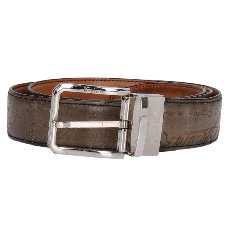 ベルルッティ カリグラフィバックルレザーベルト メンズ