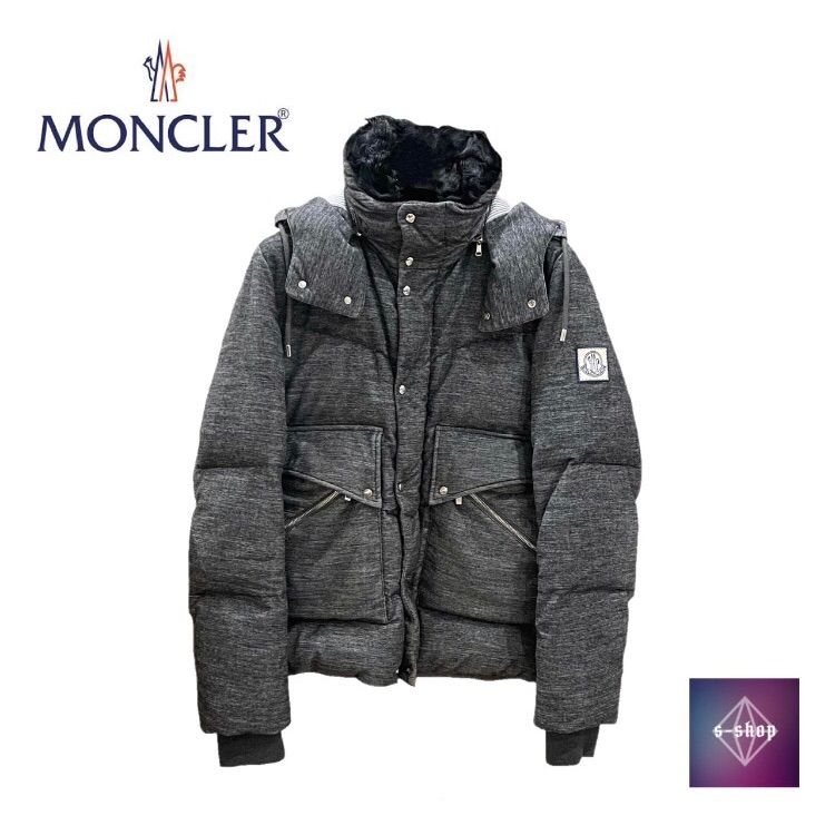 美品】MONCLER モンクレール ダウン ブルゾン ジャケット フード付き ...