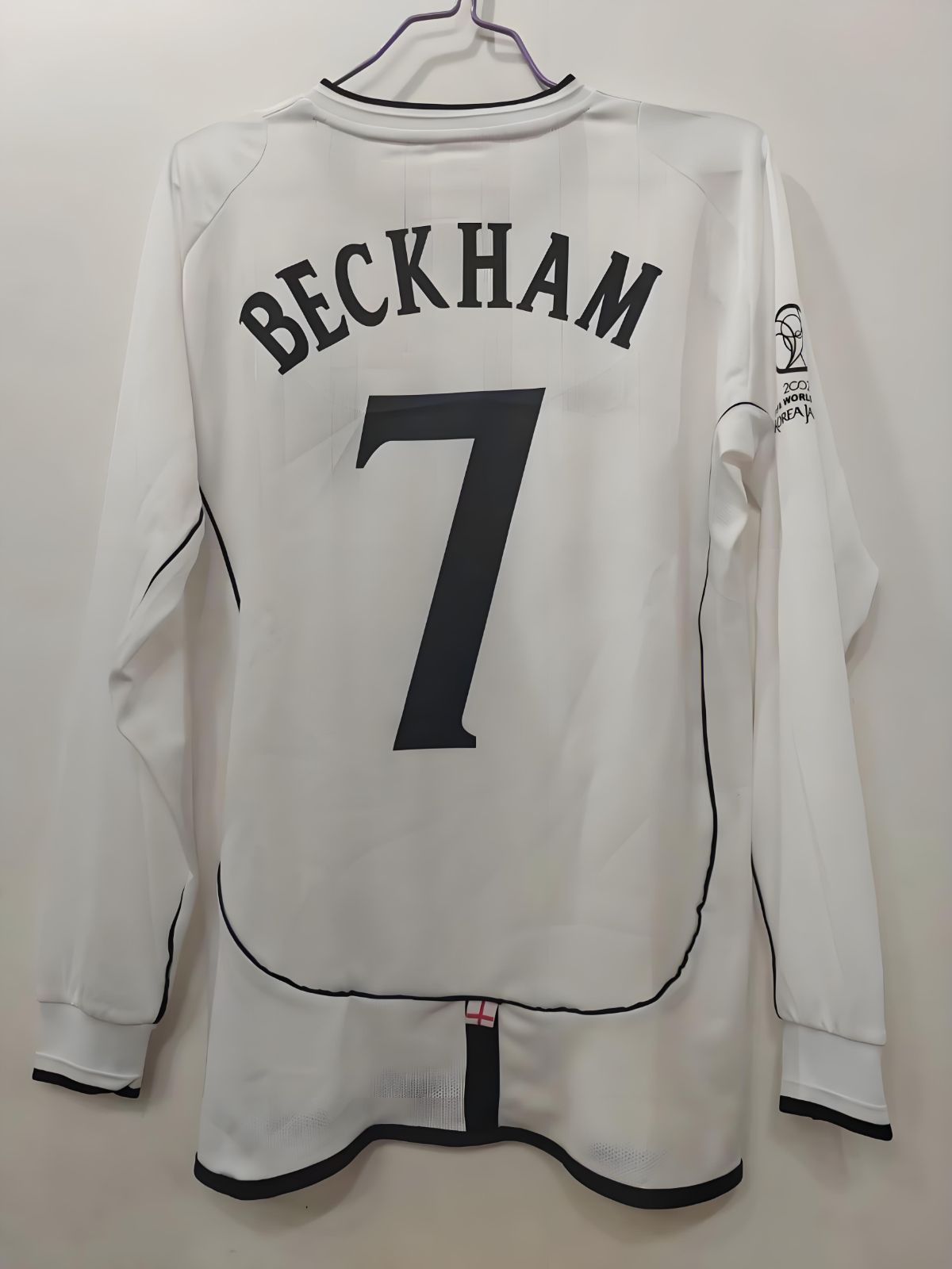 02ワールドカップ イングランド7番ベッカム長袖ユニフォーム