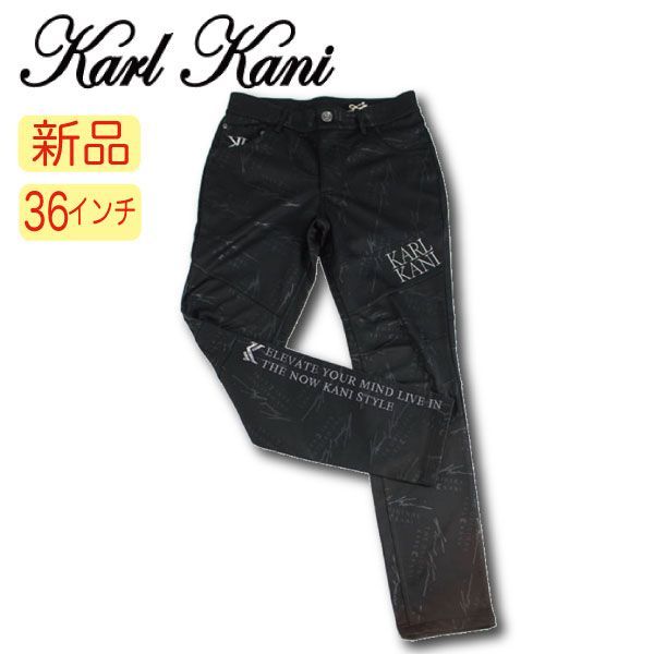 【新品・未使用】大特価！ カールカナイゴルフ ロングパンツ 212KG1804 インサイドメッシュエンボスパンツ 撥水 吸水速乾 ストレッチ ブラック パンツ ロゴ シンプル ゴルフウエア カジュアル