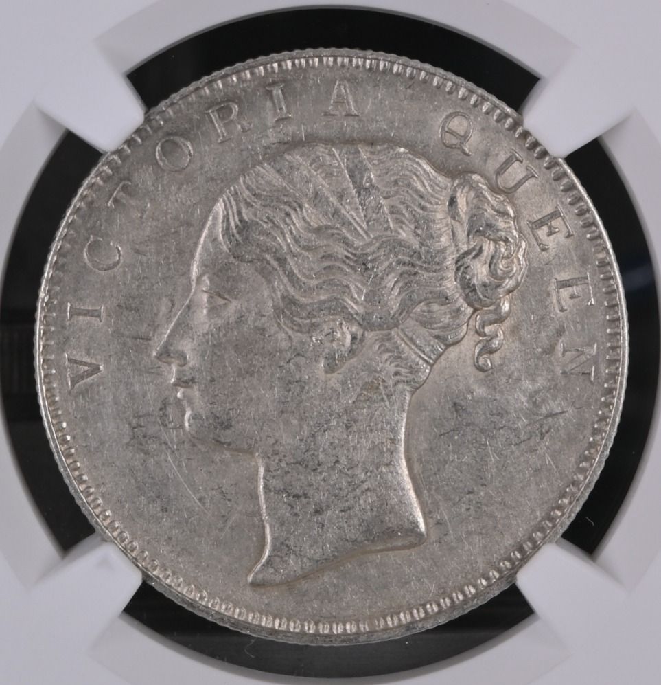 1840年 イギリス領インド 1ルピー銀貨 ヴィクトリア女王 カルカッタミント NGC AU58