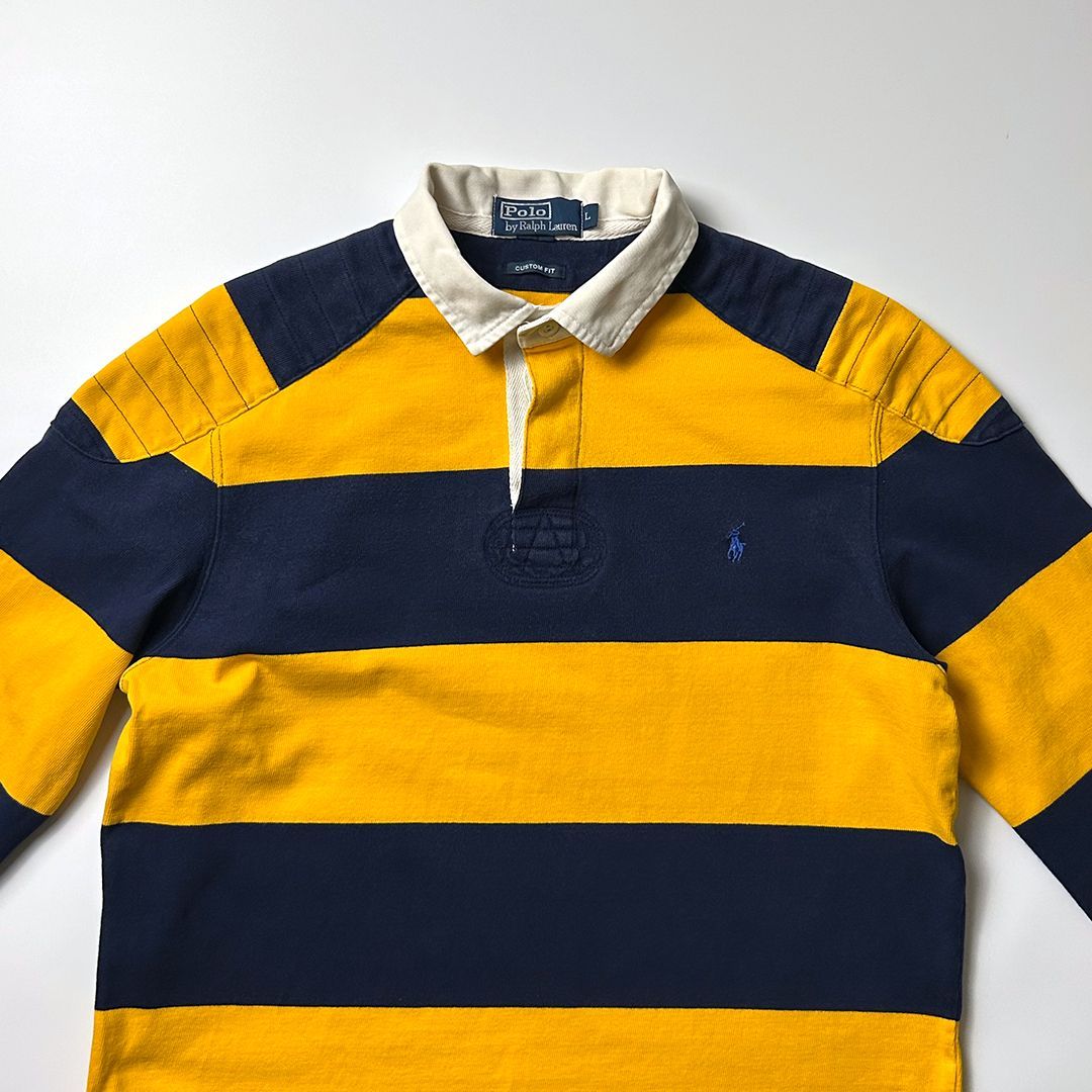 Polo by Ralph Lauren ラガーシャツ L ネイビー/イエロー POLO Ralph Lauren ポロ ラルフローレン ラガーシャツ L ネイビー 紺