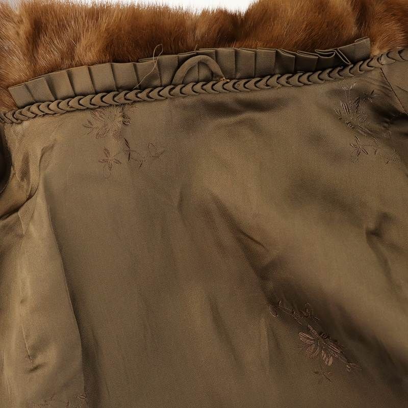 サファイアミンク】EMBA 毛皮M ロング丈 裏地花柄 EMBA エンバ ミンク