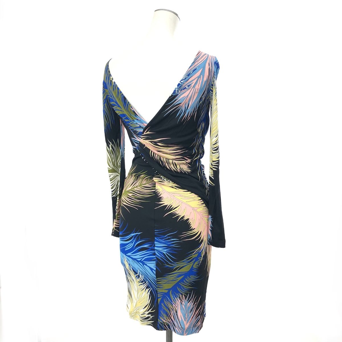 EMILIO PUCCI エミリオプッチ 長袖ワンピース ブラック タイト 総柄