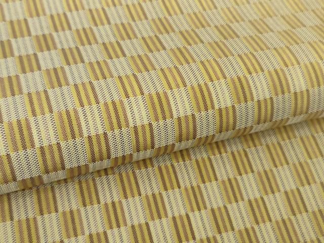 平和屋着物□極上 本場縞大島紬 縞格子 寿紬謹製 証紙付き 逸品