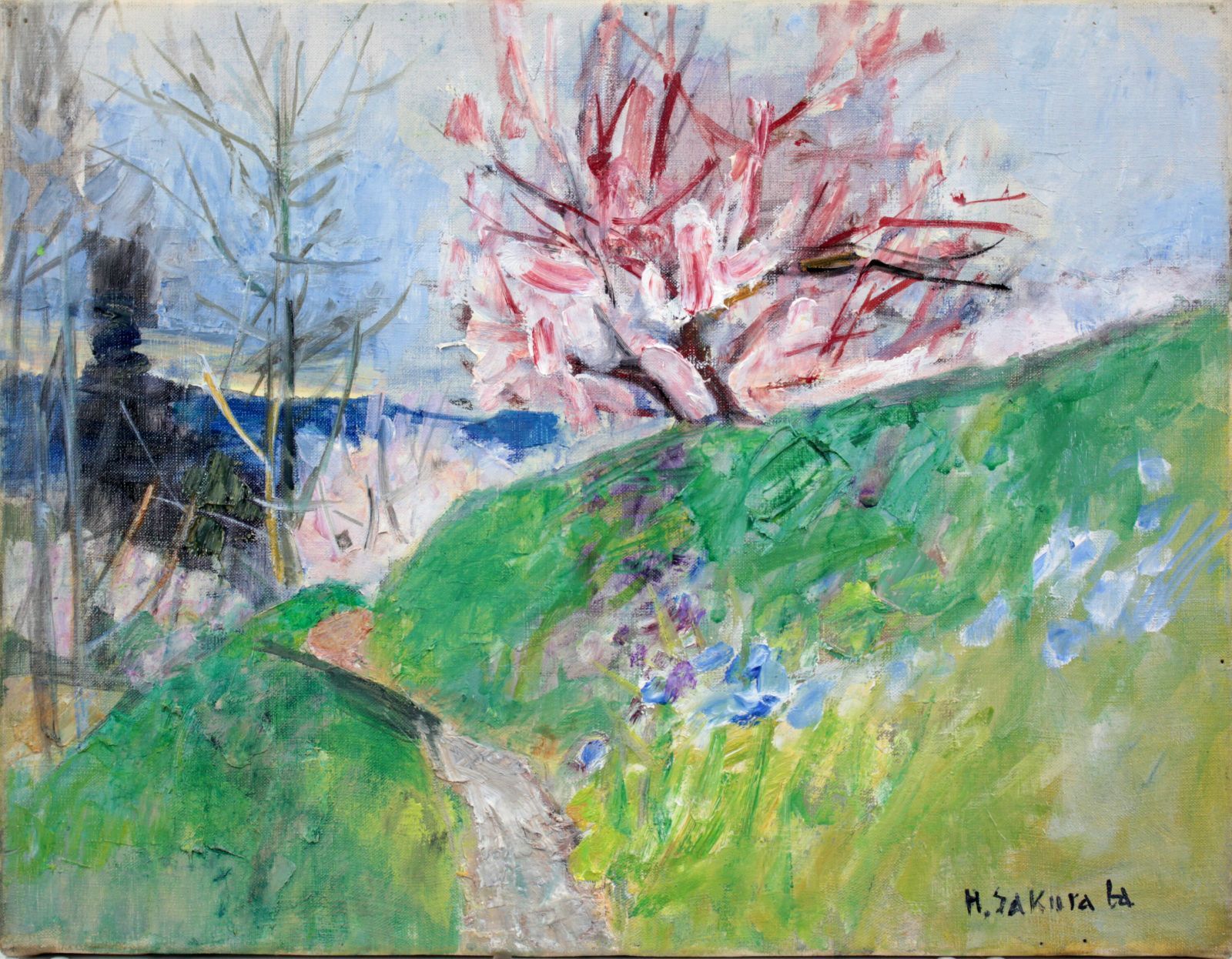 桜庭彦治『杏咲く丘』油彩画【真作保証】 絵画 桜庭彦治『杏咲く丘』油彩画【真作保証】 絵画 - メルカリ