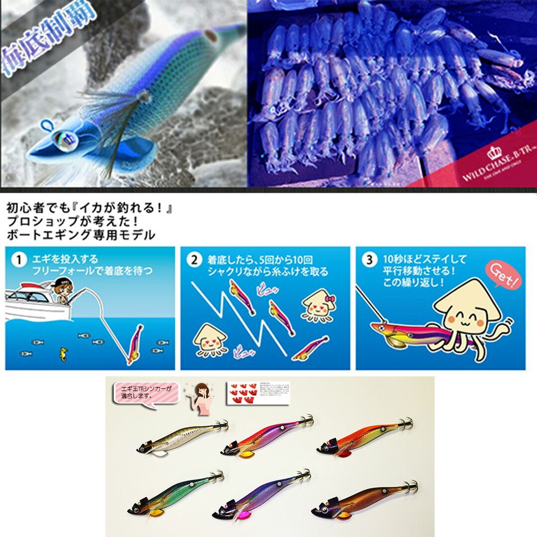 SQUID MANIA スクイッドマニア WILD CHASE/B-TR ワイルドチェイス/B-TR 3.5号  カラー/BT10_たまたま金レッド(UV) エギ ボートエギング専用 ティップラン - メルカリ