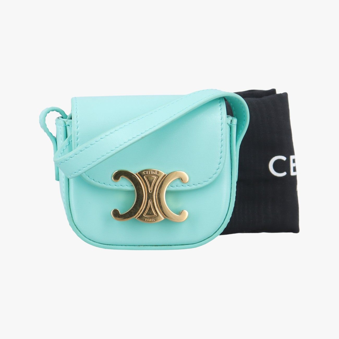 セリーヌCelineトリオンフ ブルー レザー S-SD-4251