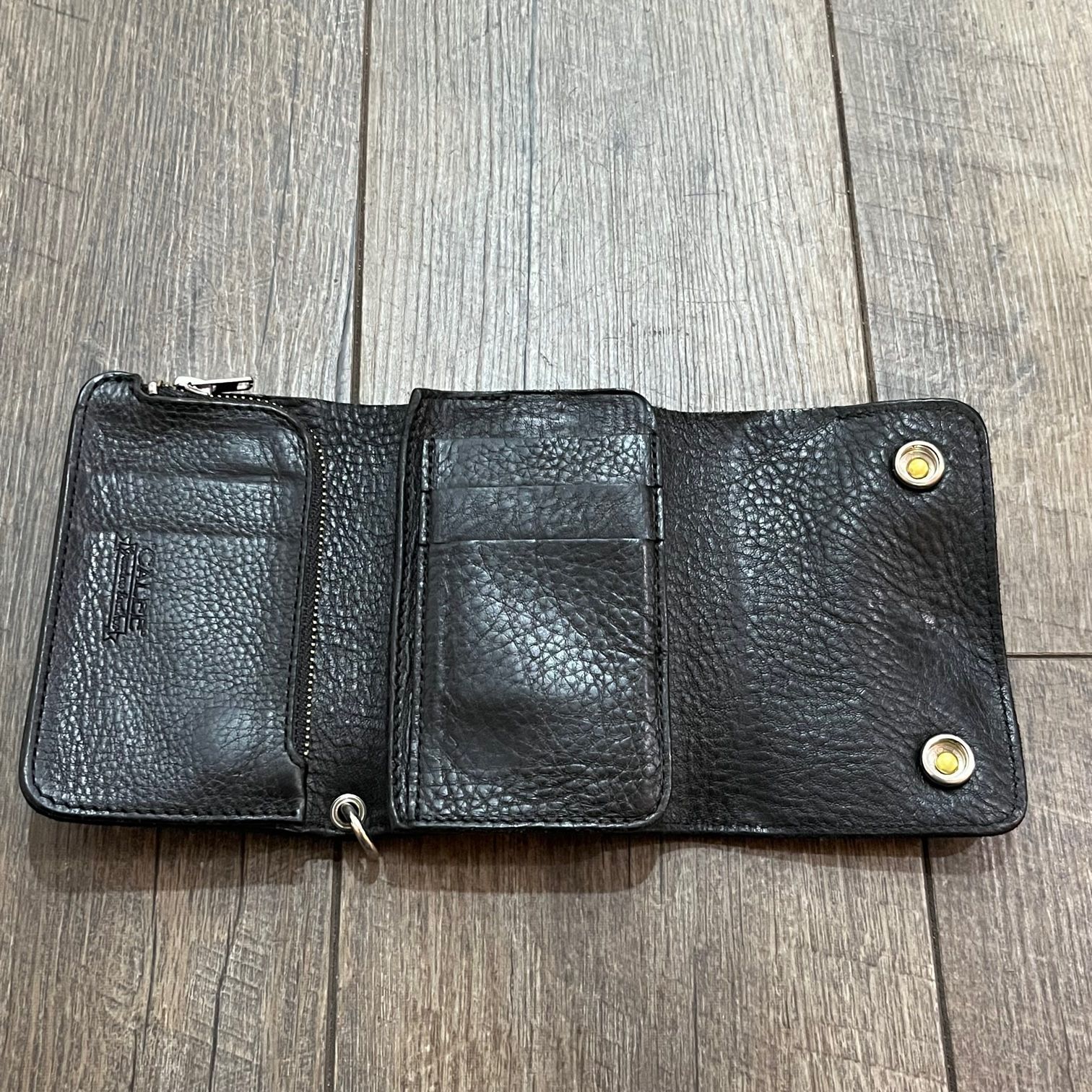 CALEE キャリー　黒 レザー 三つ折り財布 スターコンチョ CALEE キャリー 黒 レザー 三つ折り財布 スターコンチョ（CALEE