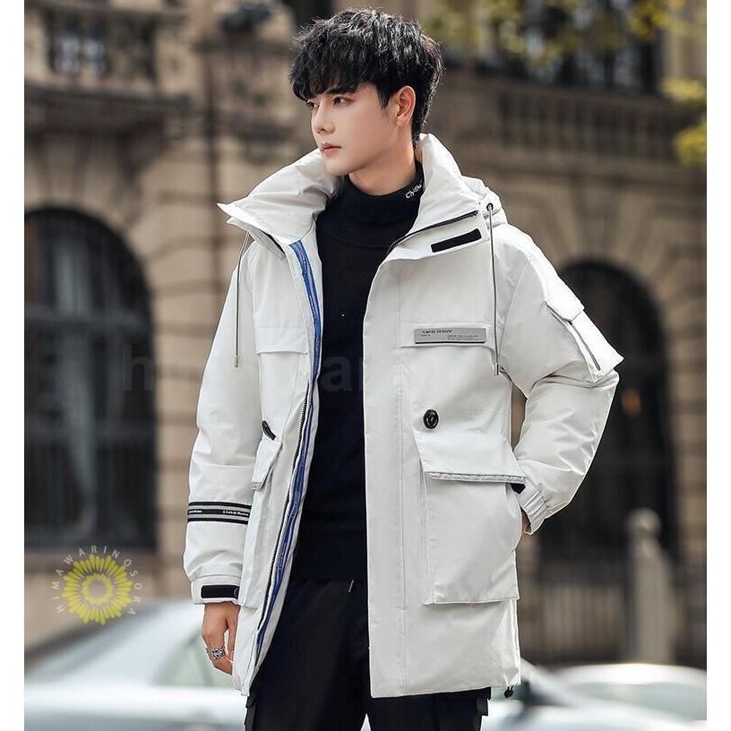 ダウンジャケット メンズ フード付き 厚手 ダウンコート アウター 秋 冬 防寒 防風 紳士用 通勤 カジュアル パーカー 軽量 保温 おしゃれ 無地 ロングコート ダウンコート メンズ コート 厚手 ライトダウンジャケット フード