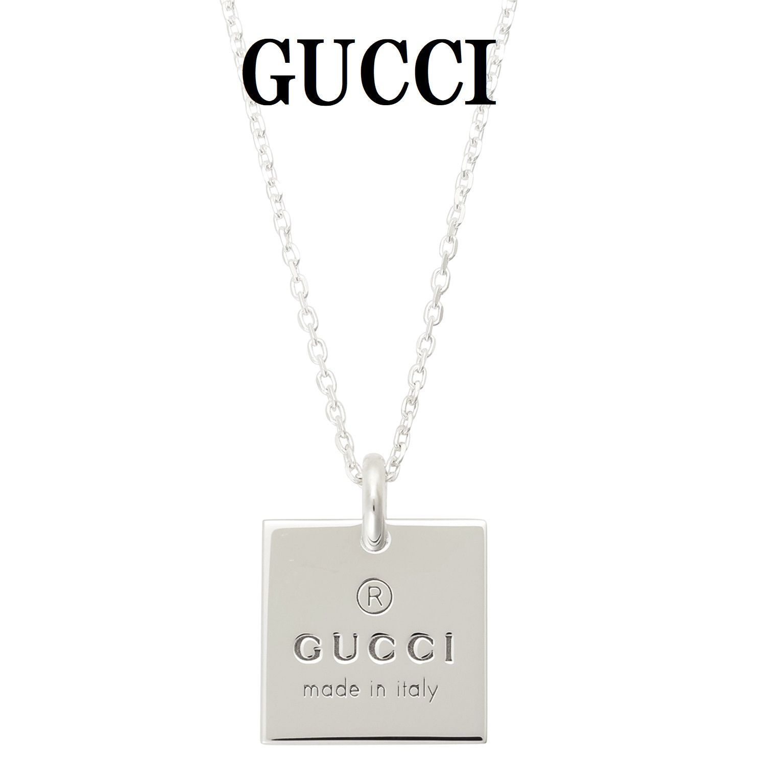 GUCCI グッチ 223869 J8400 8106 ネックレス スクエア プレート