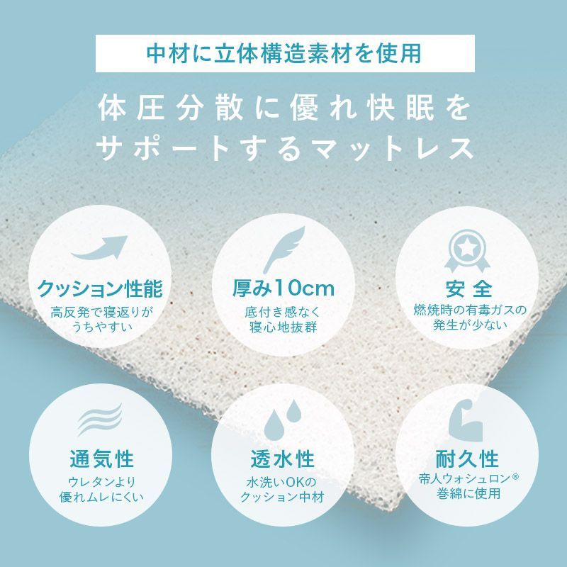 エアアスリート 着脱式マットレス シングルサイズ