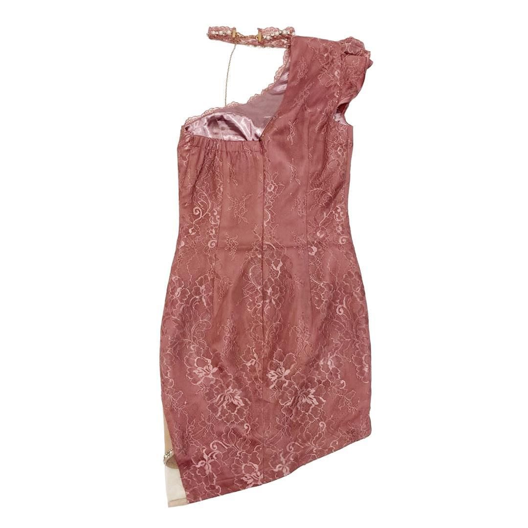 ROBE de FLEURS ローブドフルール レーシークリスタルジップドレス