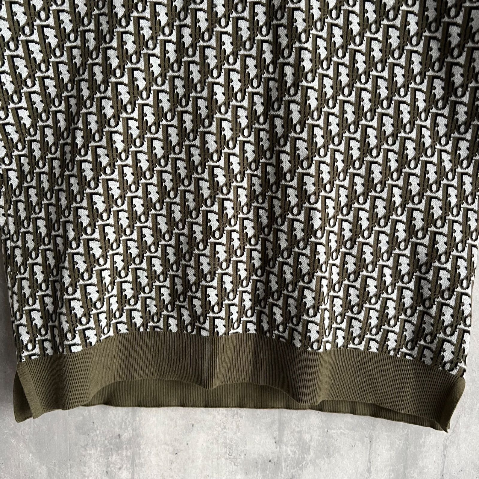 Dior HOMME ディオールオム クリスチャンディオール オブリーク コットンジャガード 総柄 76307 イタリア製 オリーブ Lサイズ