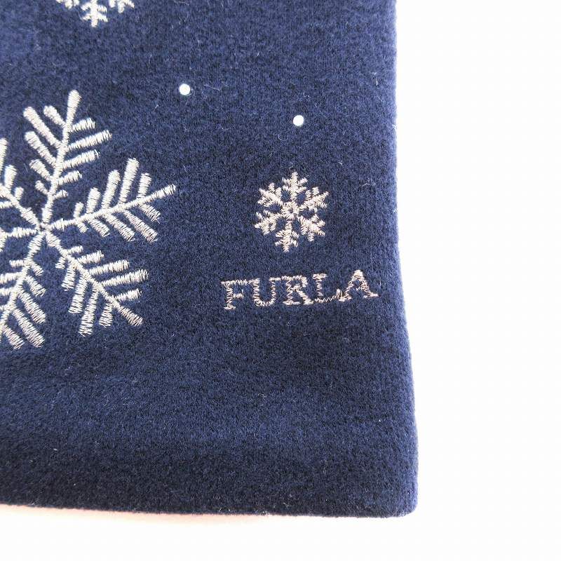 フルラ FURLA 手袋 グローブ 刺繍 紺 ネイビー /AE - メルカリ