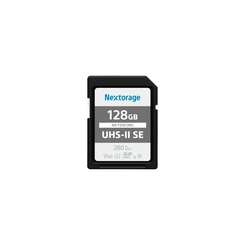 Nextorage 日本メーカー UHS-II V60 128GB SDXC SDカード最大読出し速度280MB/s 最大書込み速度100MB/s ４K録画 F2SEシリーズ NX-F2SE128G ネクストレージ メモリカード 0