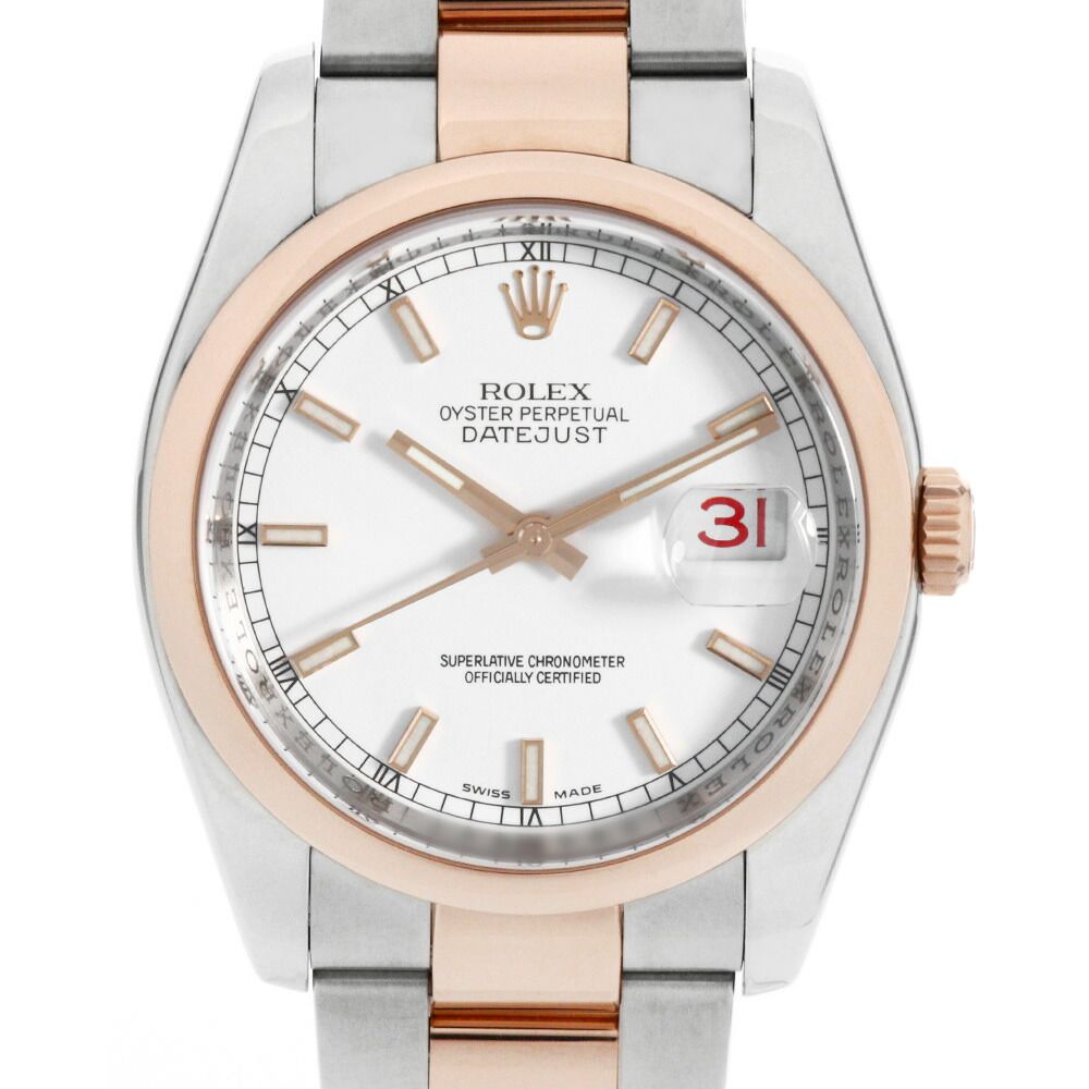 ロレックス デイトジャスト 116201 ホワイト バー D番 中古