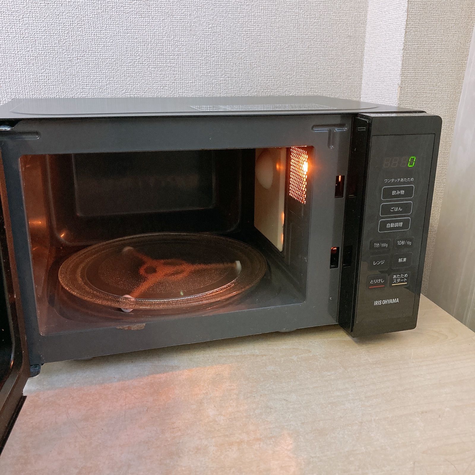 通電 済 アイリスオーヤマ 2025年製 電子レンジ 50|60Hz共用 調理家電 白物家電 一人暮らし 新生活 IRIS OHYAMA PMB-T178 ブラック 黒色 品