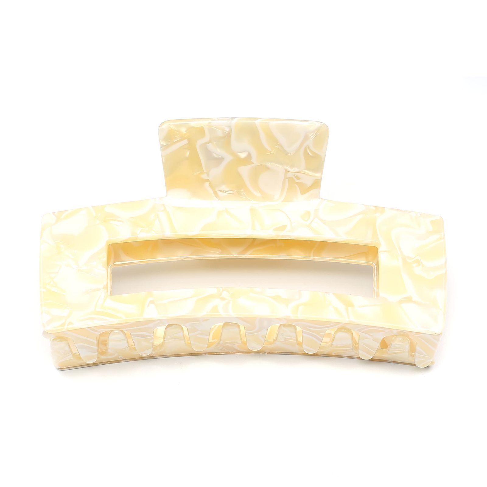 クリーム しっかり クリップ バンスクリップ ヘアクリップ 髪留め 大人 ベージュ ヘア 大きめ おしゃれ 特大 韓国 QinGoo 1本 12 7 cm 6 cmCream