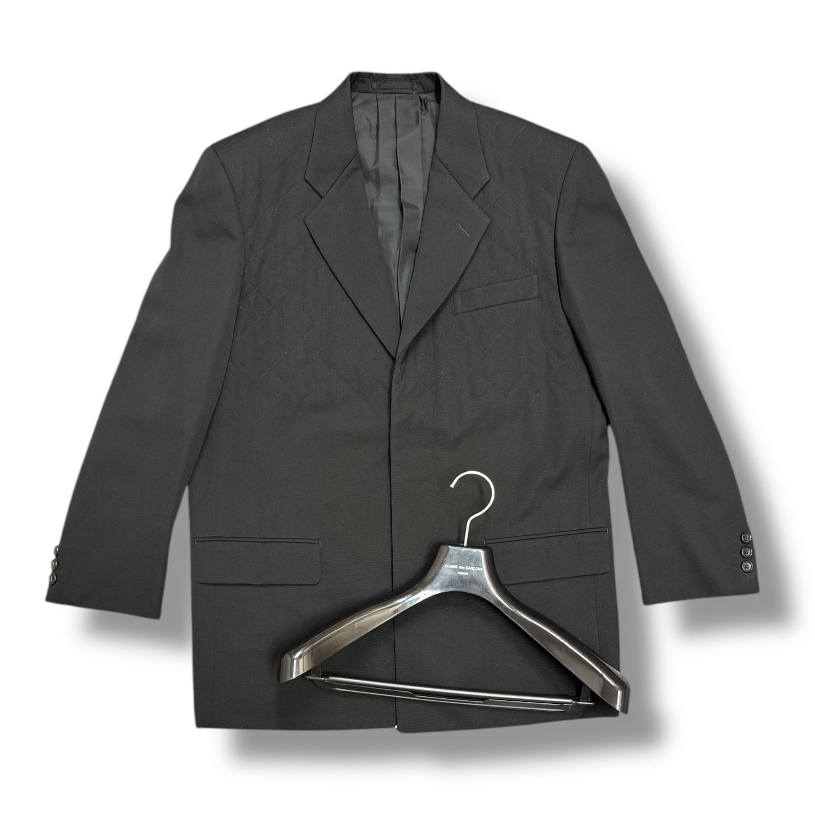 COMME des GARCONS HOMME 97AW ダイヤカットデザインテーラードジャケット コムデギャルソンオム 田中オム アーカイブ AD1997 HJ-04002S ブラック S 90144A5