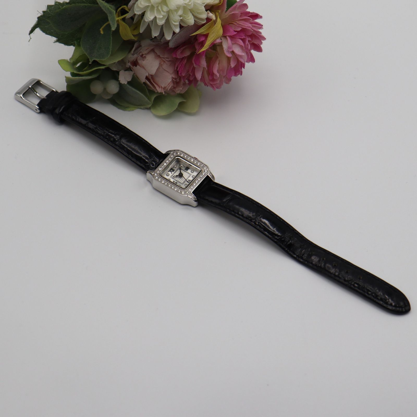 Lunage ルナージュ☆ 旭ダイヤ☆ダイヤ文字盤☆レディース クオーツ ルナージュ AD-001 クォーツ ダイヤモンド0.50CT シルバーカラー