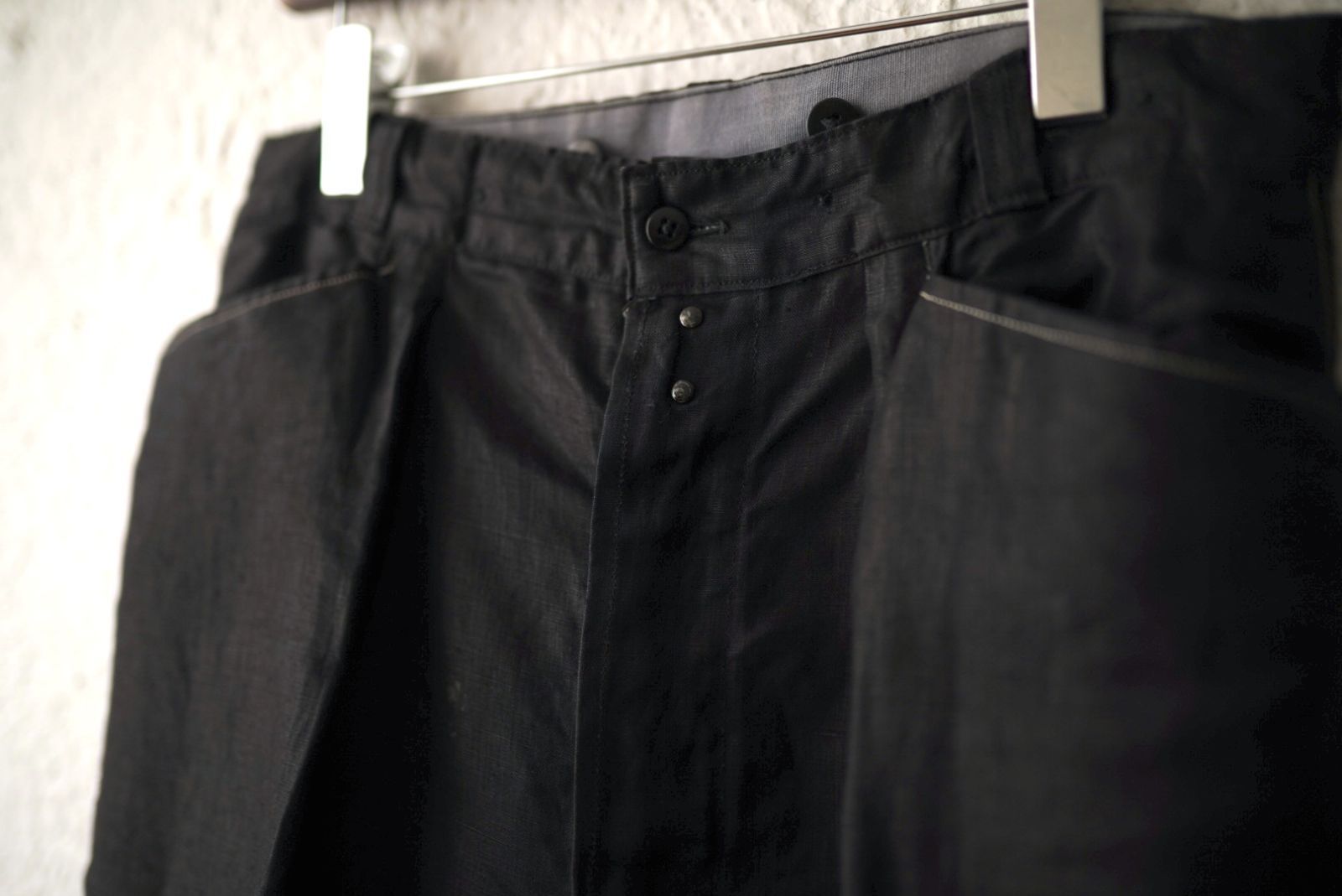 1940's フレンチリネンブラックマキニョンパンツ / Vintage