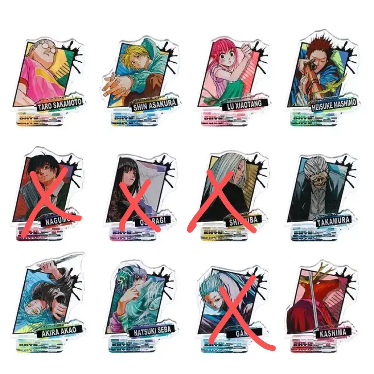 サカモトデイズ フィギュアアクリル 8 種 まとめ売り