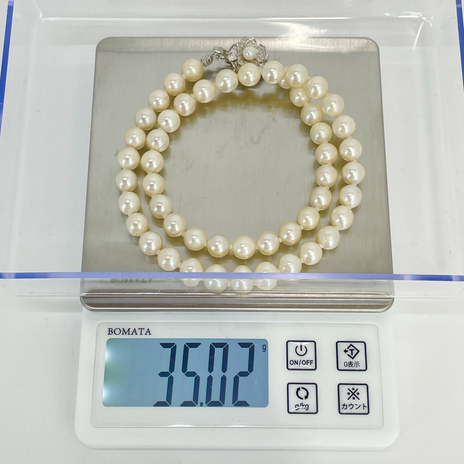 7.5～7.7mm】パール ネックレス シルバー 真珠 /24-169 - メルカリ