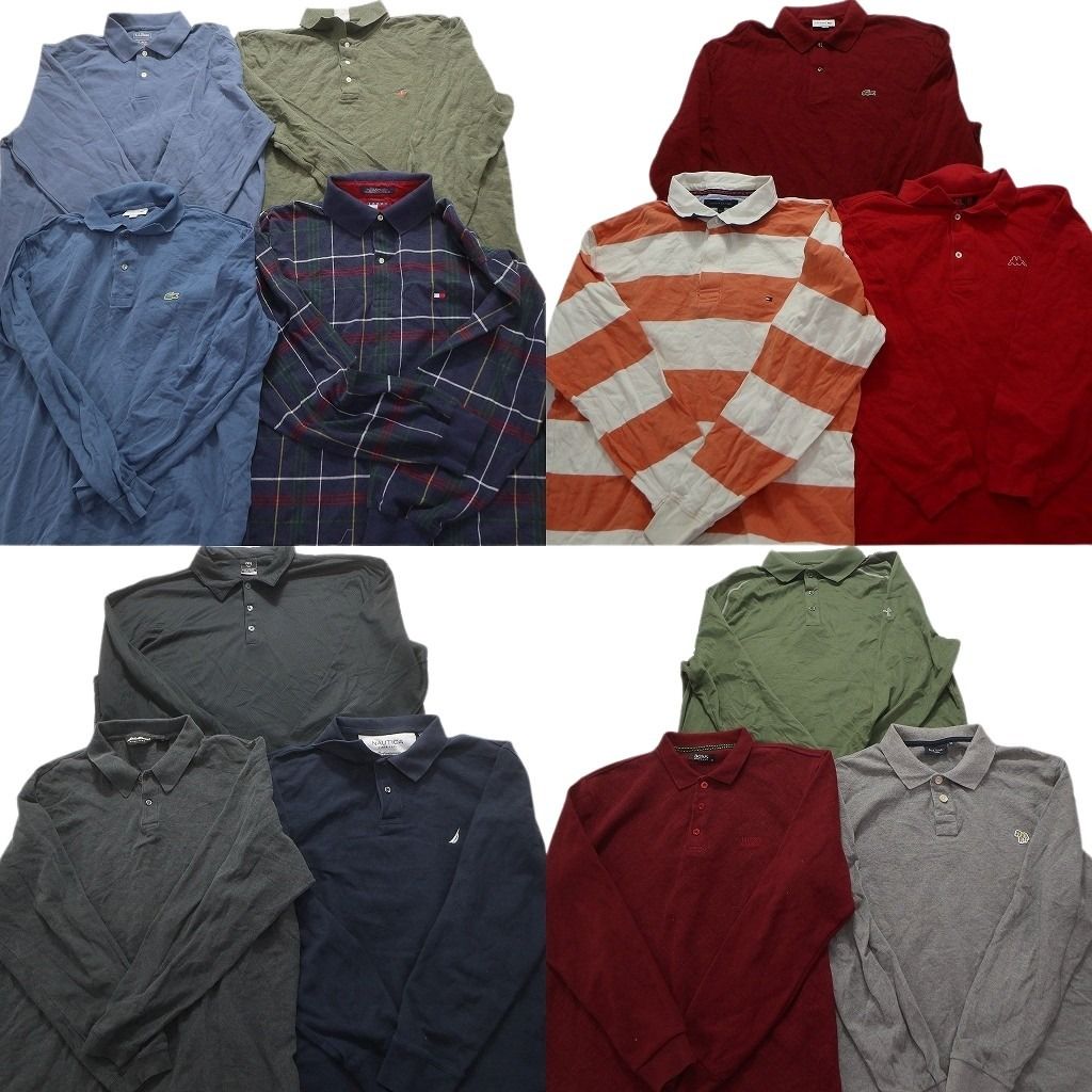 古着卸 まとめ売り ブランドMIX 長袖 ポロシャツ 13枚セット (メンズ XL /2XL /4XL ) ポールスミス トミー ナイキ  中古 古着 MY5320