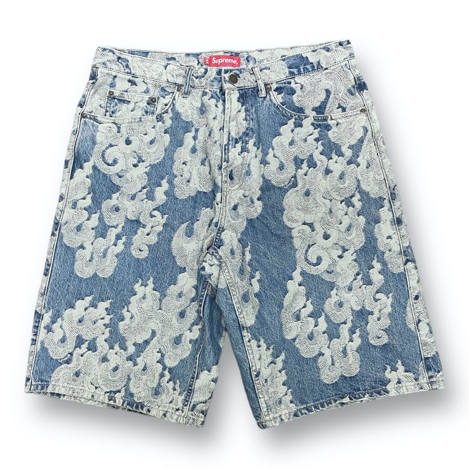 SUPREME 23SS Flames Jacquard Baggy Denim Short フレームズ ...