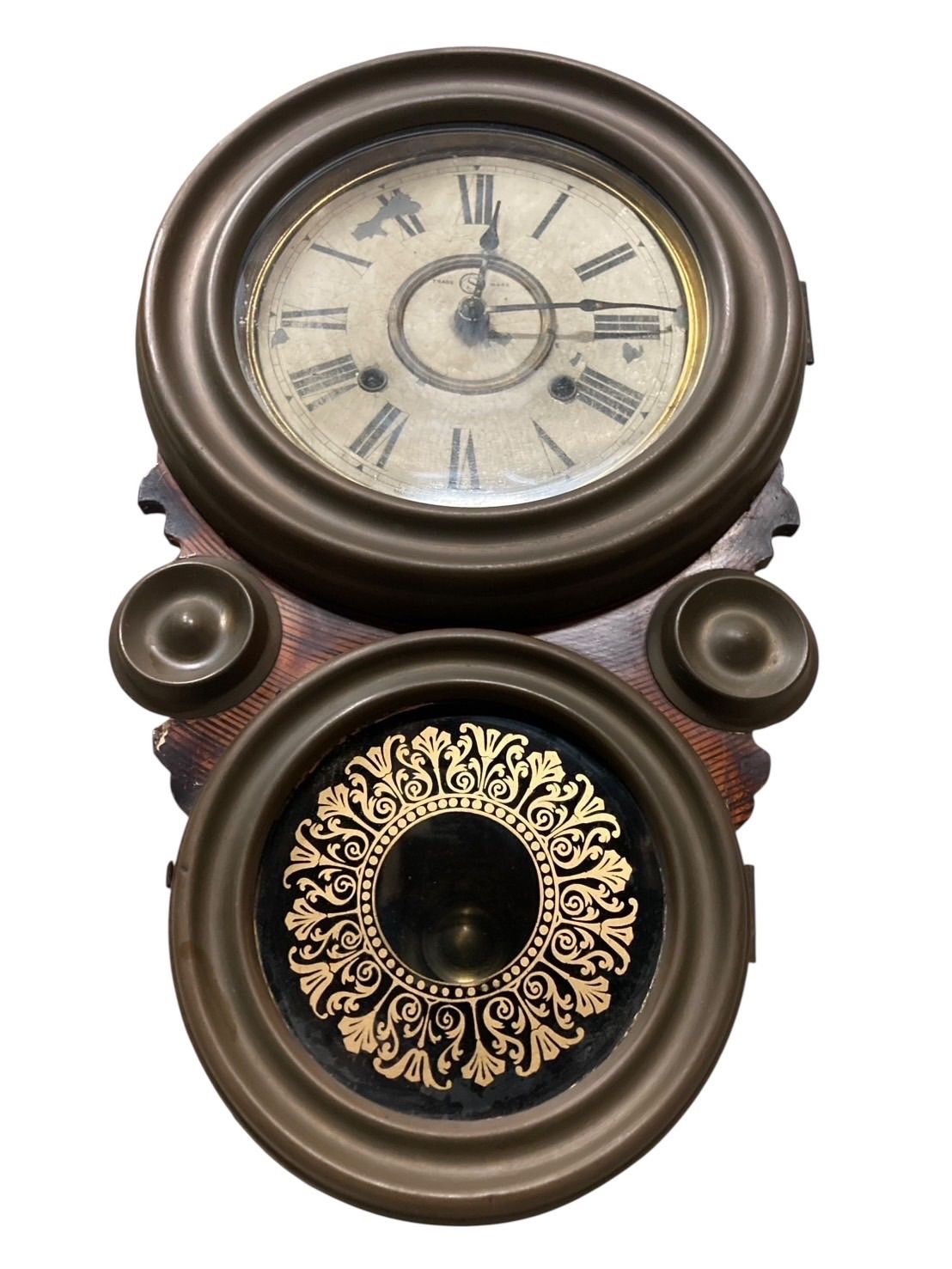 【当時物 掛時計】 SEIKOSHA 精工舎(現・セイコー) 達磨時計 ダルマ時計 四ツ丸時計 全高48cm 動確済 OH＆調整済 ゼンマイ交換済 SEIKO だるま時計 柱時計 精工舎 古時計 セイコー 振り子時計 服部時計