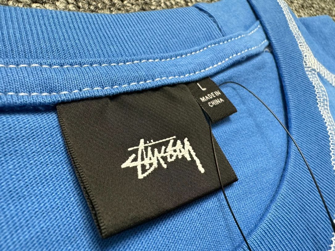 STUSSY SS24 WAVE COTTON CREW TEE ウェーブコットンクルーTシャツ 明線微ロゴTシャツ