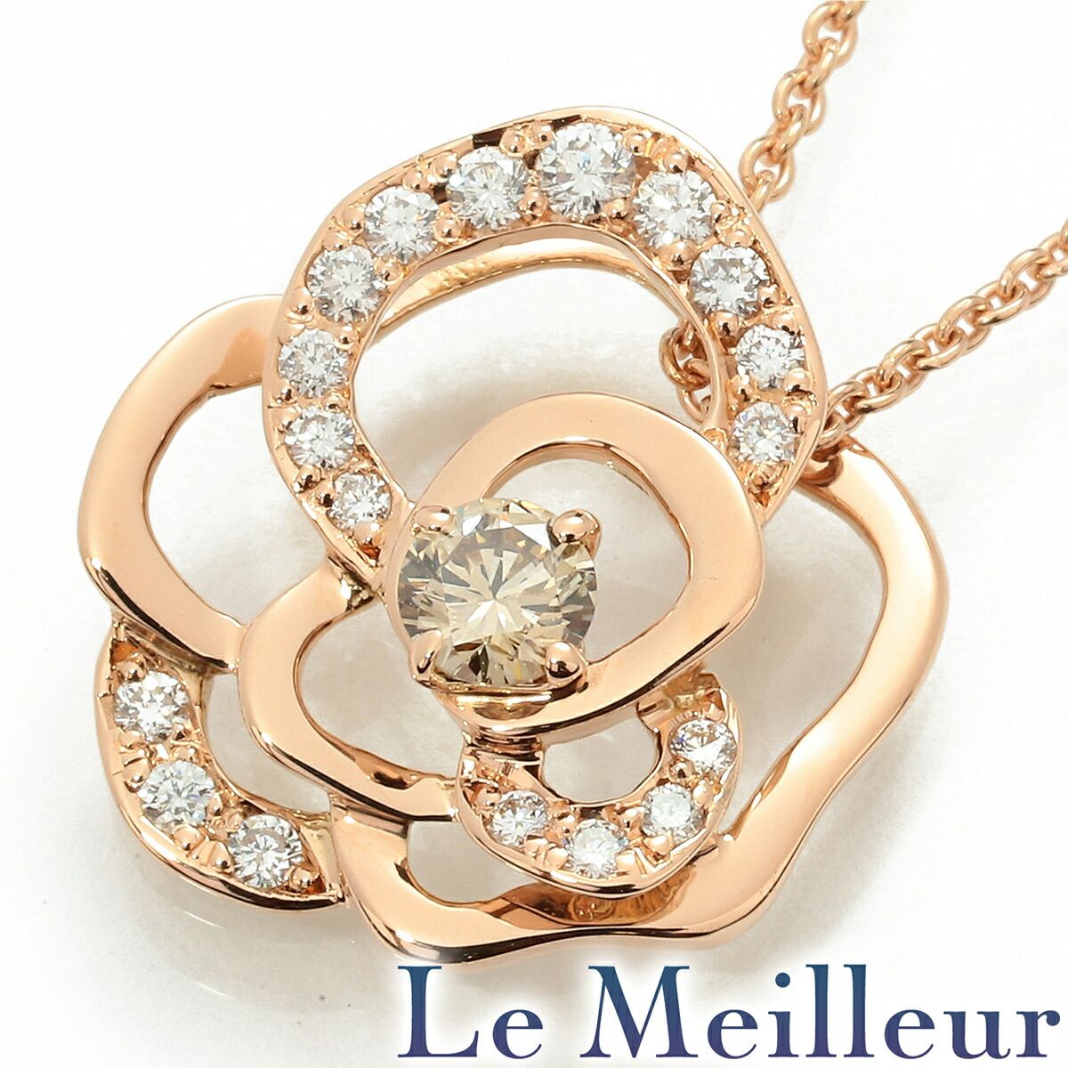 新品仕上済】 ダイヤモンド 0.33ct ピンクゴールド K18PG 薔薇モチーフ 