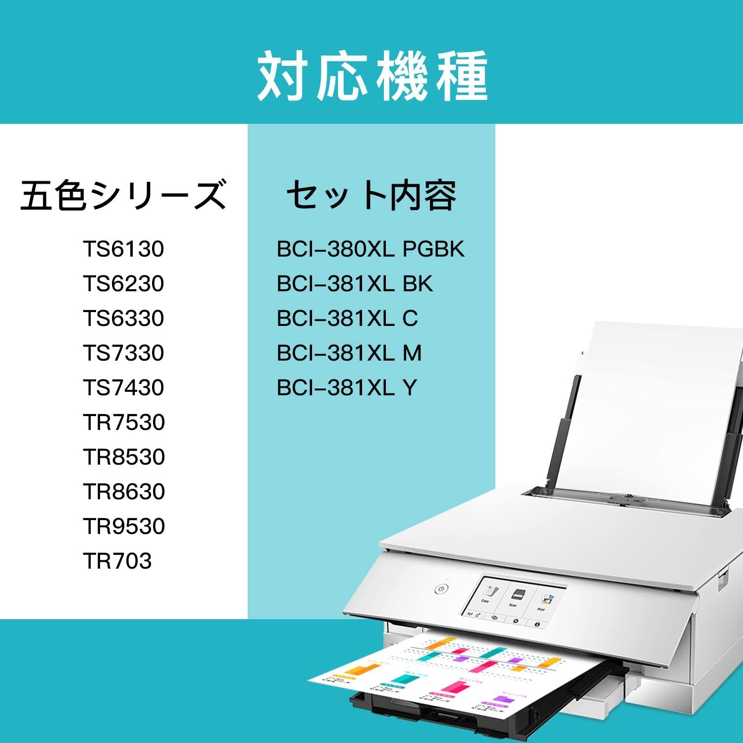 【特価商品】インクカートリッジ Canon 用 BCI-381(BK/C/M/Y)+380 5色マルチパック BCI-380XL BCI-381+380/5MP BCI-381XL 互換インクカートリッジ キャノン対応 【新・旧パッケージランダム発送】