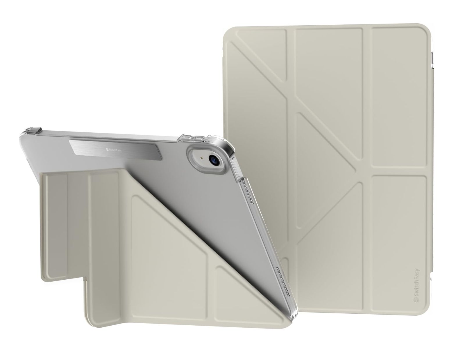 SwitchEasy iPad 10.9 2025 対応 ケース 手帳型 オートスリープ 対応 背面 クリア スリム 保護 カバー 透明 クリアケース 4段階 角度 変更 スタンド 付き 薄型 手帳 タブレットケース Apple iPad10