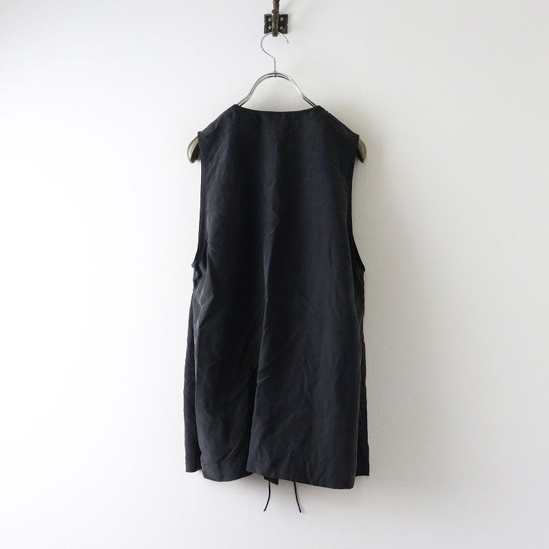 2025SS ヨリ Yoli Silk wrap vest シルクラップベスト F ブラック ジレ 羽織り アウター 2400014631456