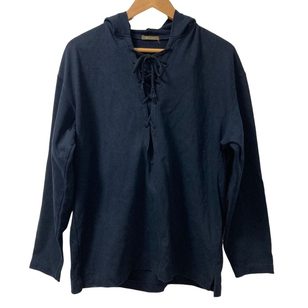 美品 Y's for men ワイズフォーメン レースアップフーディー ブラック メンズ 古着  USED