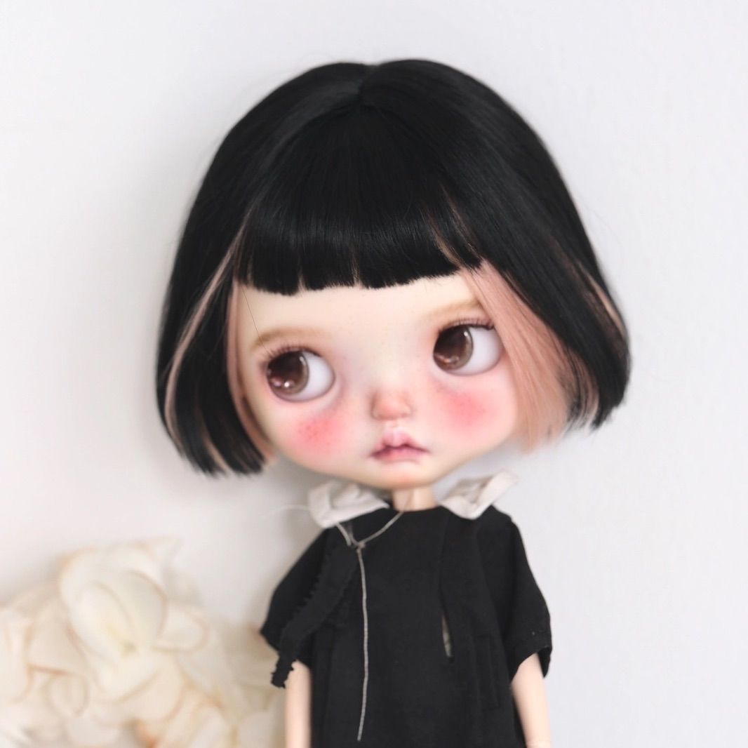 ブライス ウィッグ モヘアウィッグ 海外作家 インナーカラー ブラック  