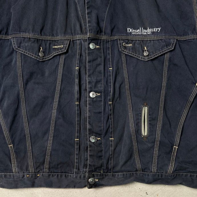 90年代 DIESEL Industry イタリア製 カラーデニムジャケット 襟