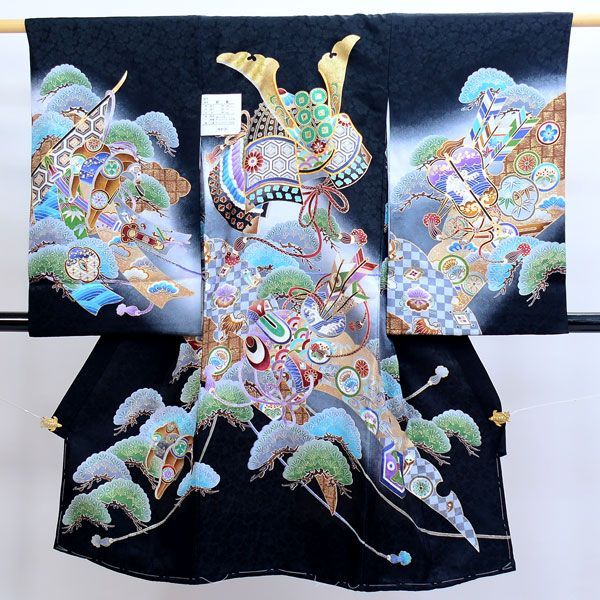 お宮参り産着 男児 男の子 正絹 のしめ 祝着 初着 綸子 豪華絢爛 NO18951