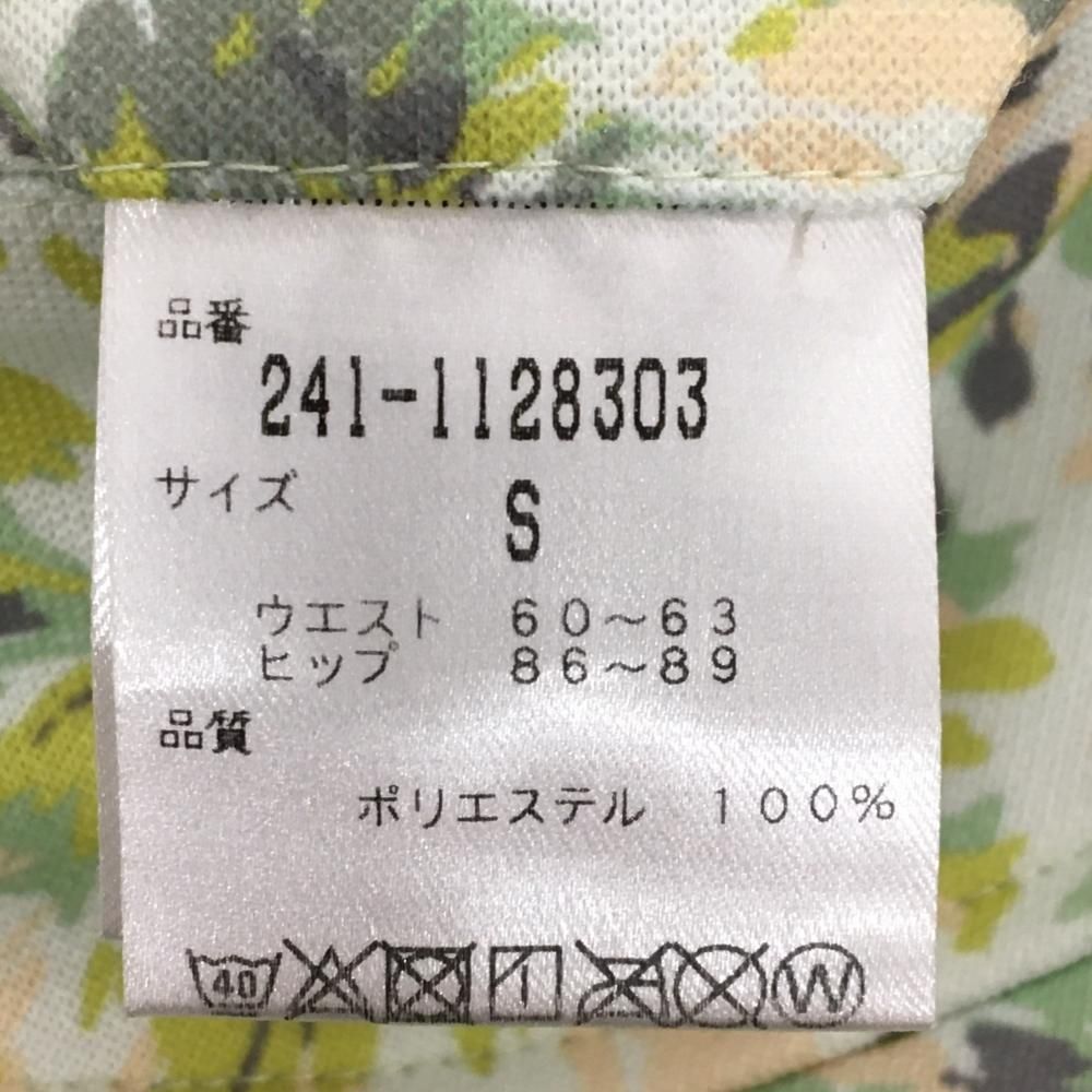 キャロウェイ レッドレーベル スカート 白×ライトグリーン 花柄 ライン