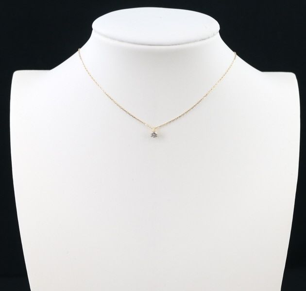 アガット ネックレス ダイヤ ダイヤモンド 0.08ct 一粒 K18YG