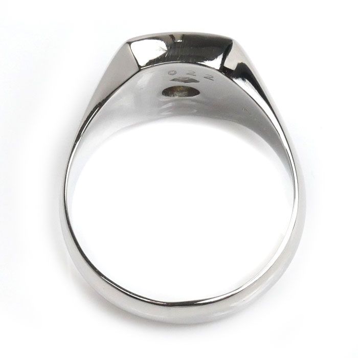 Pt850プラチナ 印台 リング・指輪 ダイヤモンド0.22ct 20号 17.2g