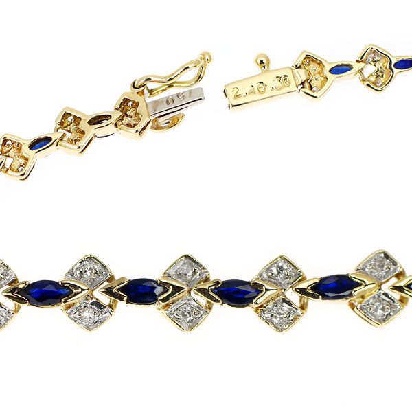 K18WG サファイア　9.00 ダイヤモンド　0.40 ブレスレット 楽天市場】K18WGサファイア4ct＆ダイヤモンドブレスレット