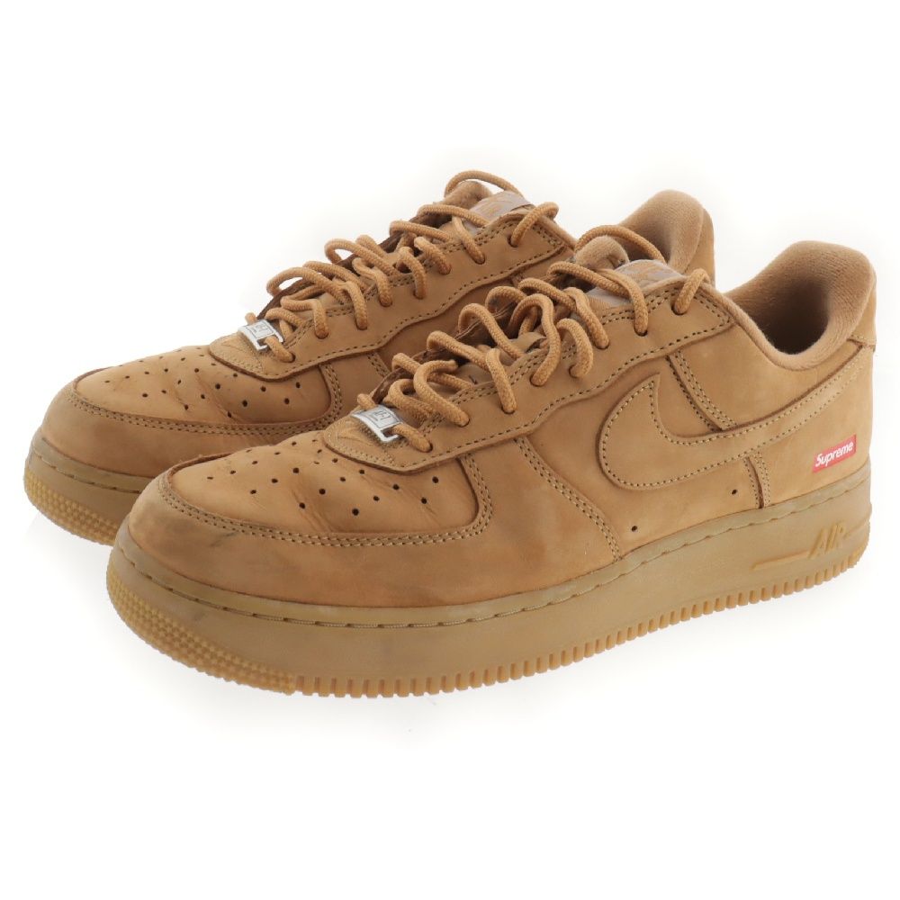 NIKE (ナイキ) ×SUPREME AIR FORCE 1 LOW Flax Wheat シュプリーム エアフォース 1 ウィート  ローカットスニーカー ブラウン US9.5/27.5cm DN1555-200 - スニーカー