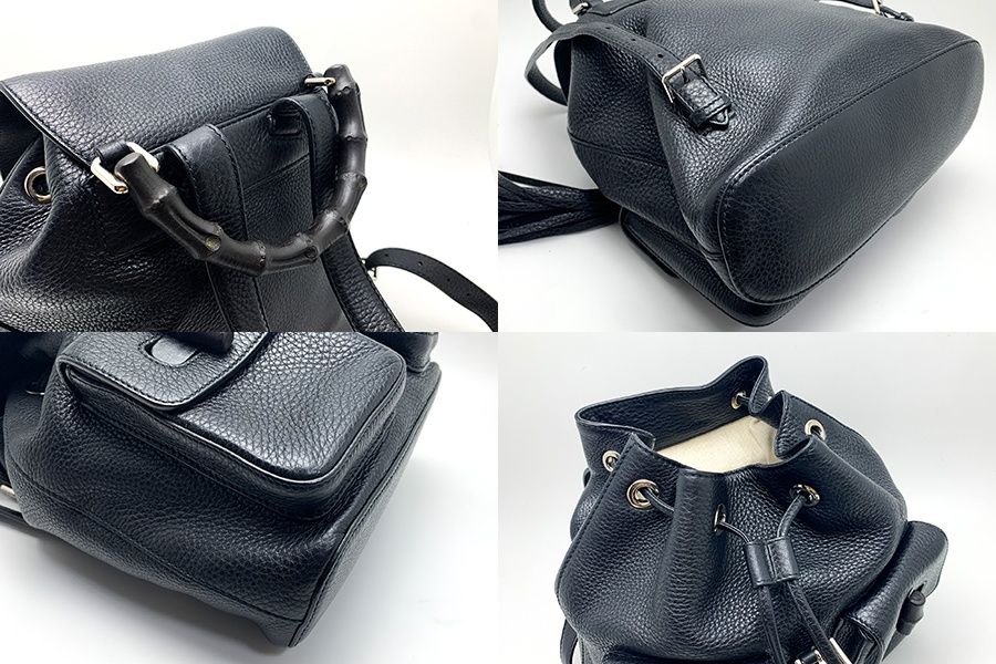 GUCCI グッチ 370833 バンブー タッセル フリンジ 黒 ブラック